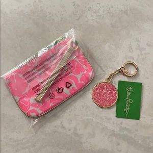 New Lilly Pulitzer Wristlet and Key Chain Cosmo Pk